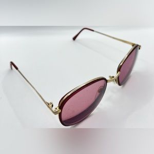 Vintage Mainstreet Gold Burgundy Oval Sunglasses Frames Only